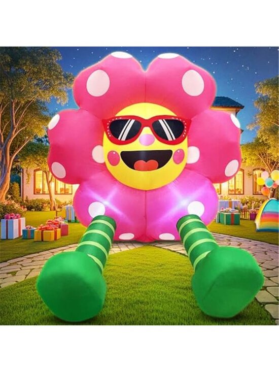 Other - 4FT Inflatable Sunflower Blow up Flower Yard Built-in LED Lights Outdoor Decor